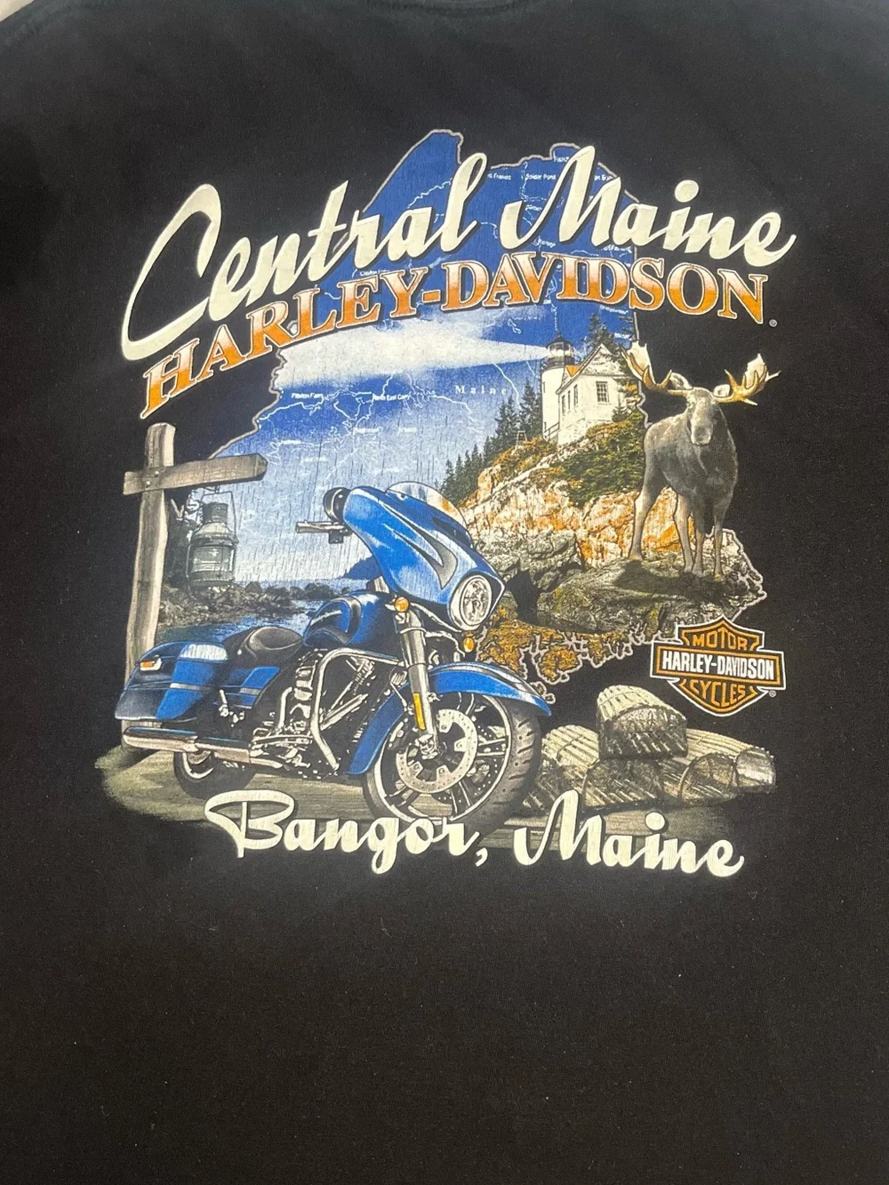 Harley-Davidson Black Short-Sleeve Tee with Number One Wings Graphic